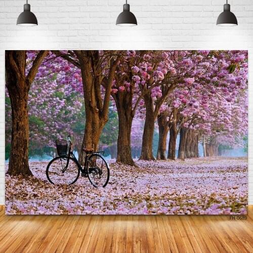 Spring Forest Pink Flowers Tree Photocall Backdrops For Baby Shower Portrait Birthday Party Photography Photo Studio Backgrounds