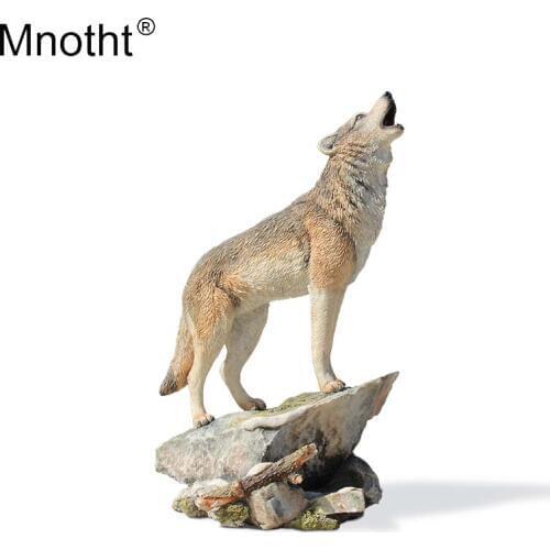 Mnotht 1/6 Canis Lupus Model Wolf Pet Mini Toys Emulation Resin Accessory for Action Figure Collection Gifts Artwork Decoration