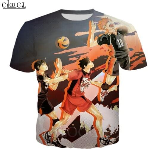 HX Anime Haikyuu Volleyball Junior 3D Print Fashion T-shirts Harajuku Clothes Tops Oversized Tee Shirts Tops Drop Shipping