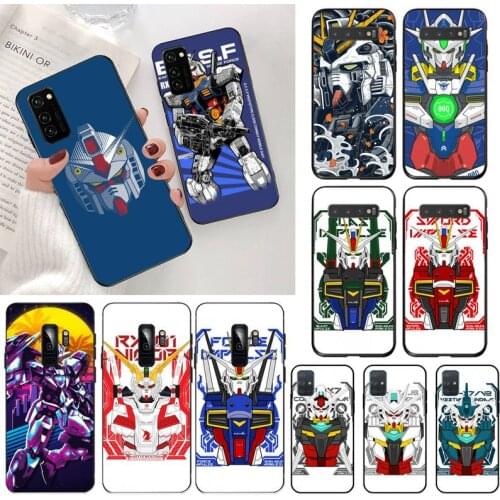 Cartoon Japan Mobile Suit Gundam Soft black Phone Case for Samsung S20 plus Ultra S6 S7 edge S8 S9 plus S10 5G lite 2020