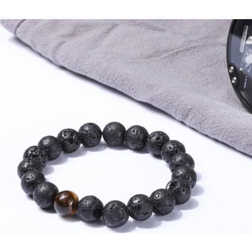 Wholesale Men Natural lava stone designer bracelet mens designer beaded bracelets Jewelry gift 50pcs/lot+free shipping