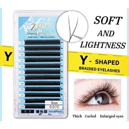 Y Shape Eyelash Extension Supplies Premade Volume Fans Handmade Wholesale Individual Lashes Faux Mink Cils Natural Long Eyeshes