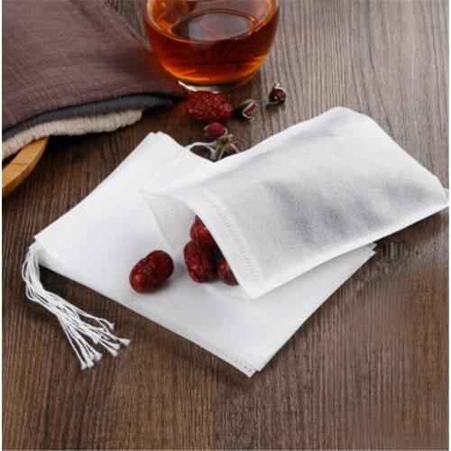 100 Pcs/Lot Tea Bags Empty Scented Drawstring Pouch Bag 5*7CM Seal Filter For Herb Loose Tea Tools Coffee Pouches Tools Kitchen