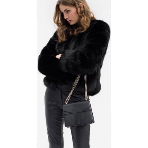 2020 Womens Faux Fur Coat, Long-sleeved Solid Color Cardigan, Autumn And Winter Female Slim Short Coat Fashionable Street Wear
