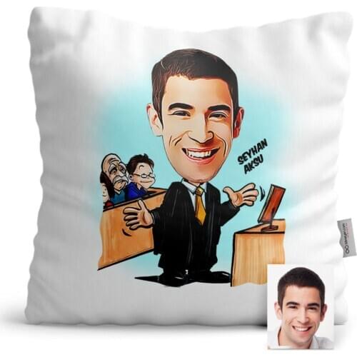 Personalized Attorney Cartoon Satin Pillow-6