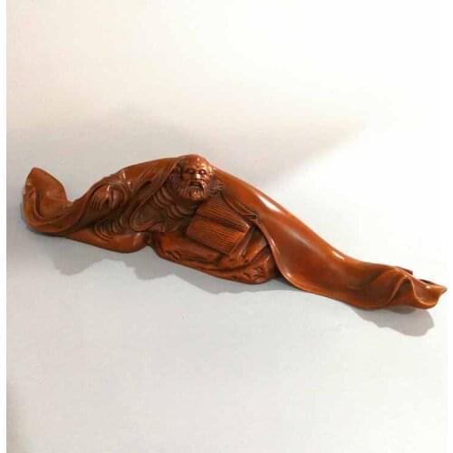 Retro poplar Carving Dharma crafts decoration Four treasures wood carving solid wood Dharma ruler calligraphy Supplies