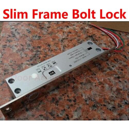 Slim doorfram bolt lock thin small size drop bolt lock for access controller system and door locker kit