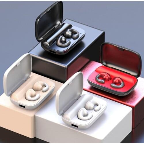S19 TWS Wireless Bluetooth Earphone Headsets Conduction HIFI Stereo Soft Wearing Earphone 2200mAh Power Bank Sport Headsets