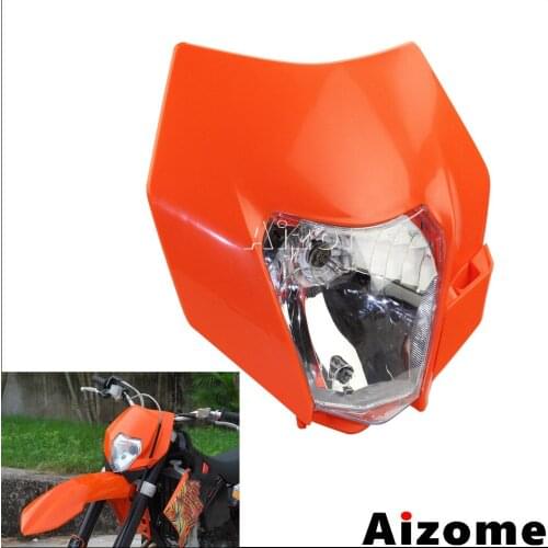 Universal Motocross 35W Headlight Orange Dirt Bike Enduro Hi- Low Beam Headlight Fairing For MX EXC EXCF XCF XCW SX SXF SMR
