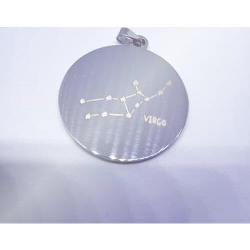 Geometry stainless steel star 12 Horoscope Zodiac Sign Pendant Necklace Aries Leo 12 Constellations Men Women gift Jewelry