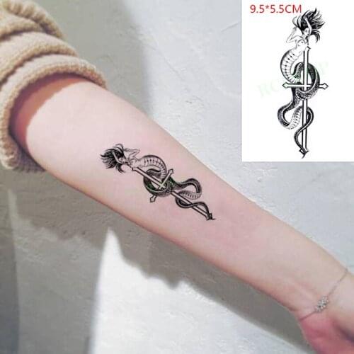 Waterproof Temporary Tattoo Sticker Cross Snake Sexy Beauty Girl Body Art Flash Tatoo Fake Tatto for Woman Men