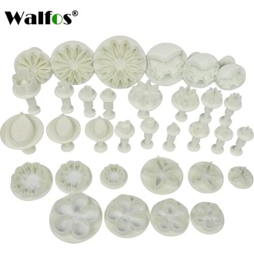 Walfos 33 pieces Plunger Fondant Cutter Cake Tools Cookie Biscuit Cake Mold Mould Craft DIY 3D Sugarcraft Cake Decorating Tools