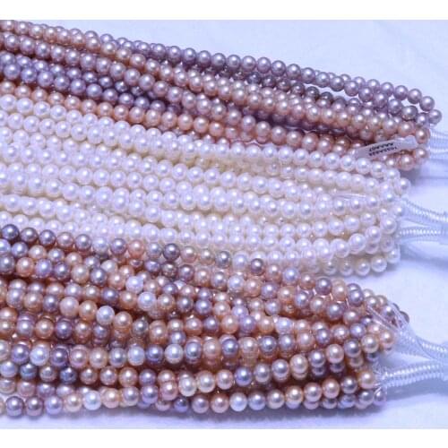 AA++++ Lots 6 strings 8mm pearl round natural freshwater loose pearls strands