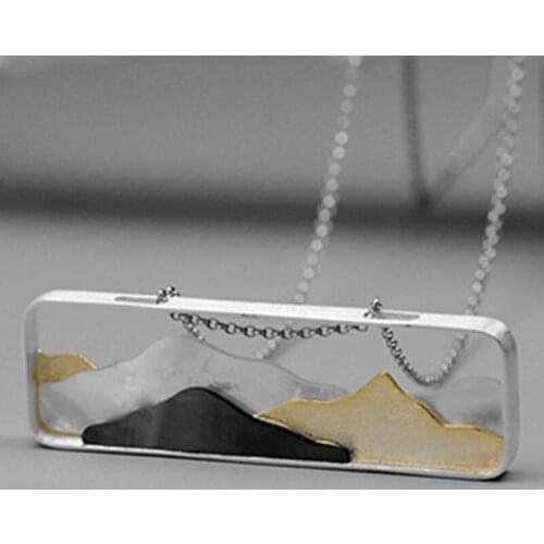 S.EAST SUN 925 Sterling Silver Handmade mountain shell pendant necklace is suitable for womens gifts and fashion jewelry