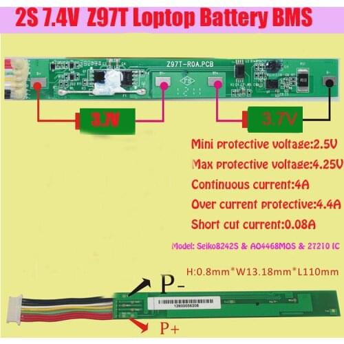 1PCS Original 7.4V Li-ion Z97T bms pcm seiko8242S Ao4228mos 27210IC pcm bms without battery