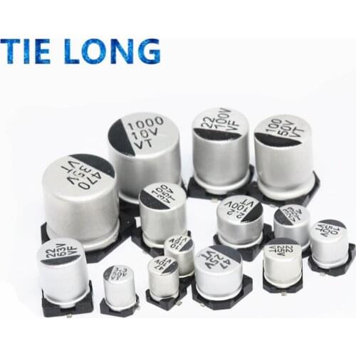 10pcs SMD Electrolytic Capacitor Aluminum 6.3V 10V 16V 25V 35V 50V 1UF 2.2UF 4.7UF 10UF 47UF 100UF 220UF 330UF 470UF 1000UF