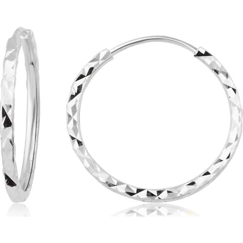 14k Pen Hoop Earrings White (4th Model 2. Size) W4E35049