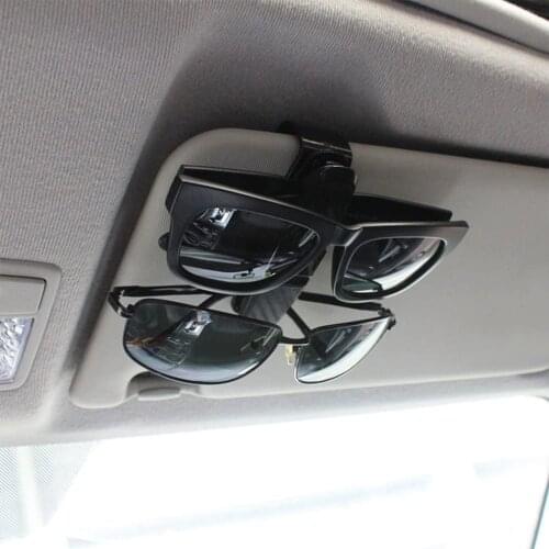 2pcs Practical Car Sunglasse Holder With Credit Card Clips Lightweight 180 Degrees Rotation Sunglasse Holder