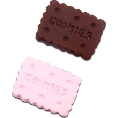 20Pcs Mixed Square Resin Biscuits Decoration Craft Flatback Cabochon Embellishments For Scrapbooking Kawaii Cute Diy Accessories