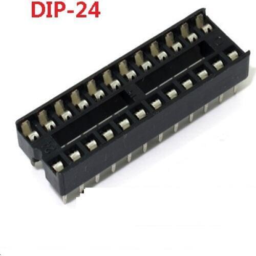 24P IC socket DIP 24 DIP-24Pins seat microcontroller socket 10pcs/lot