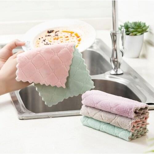 4PCS High-efficiency Tableware Household Cleaning Towel Kitchen Dish Cloth Non-stick Oil Household Cleaning Cloth Wiping Towel
