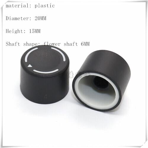 5 Piece 20×15MM black and white plastic knob cap potentiometer volume adjustment knob suitable for flower shaft 6MM