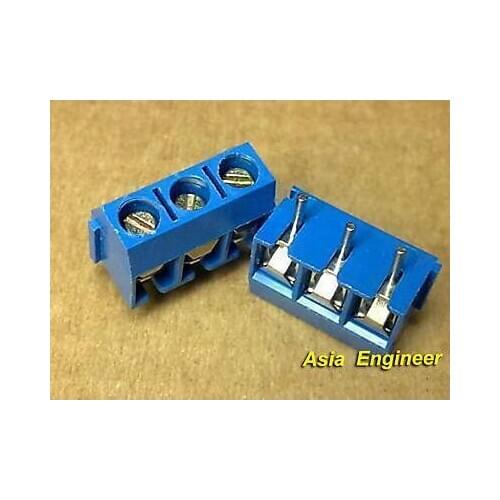 50 pcs 3 Pin Screw Terminal Block Connector 5mm Pitch B