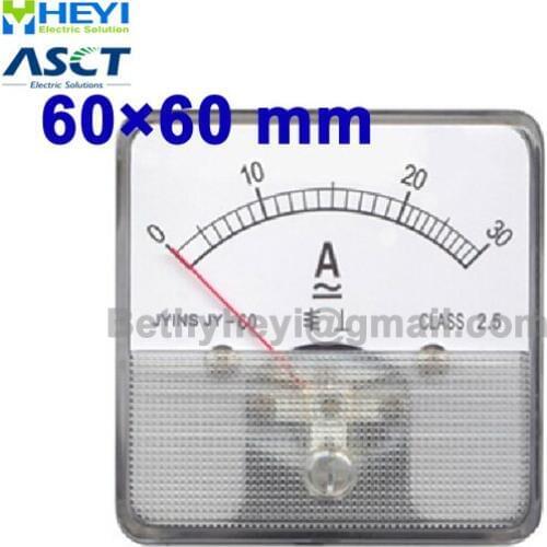 60*60mm current meter analog panel meter Moving Iron Instruments AC ampere meter