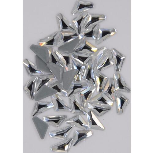 AAAA+ Best Quality 5x10mm Triangular Crystal Clear DMC Hot Fix Rhinestone More Shiny Super Bright Hotfix Iron On Stones