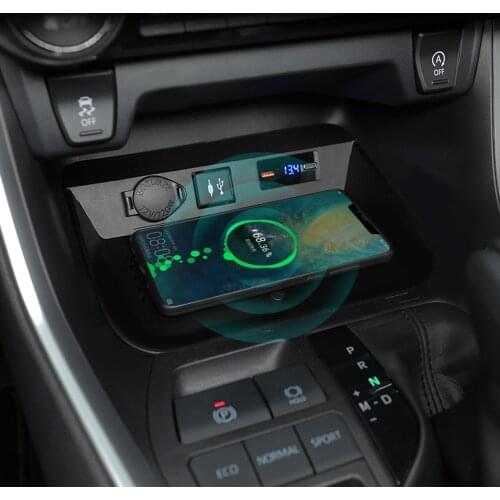 Car Accessories for Toyota RAV4 2019 2020 2021 Qi Wireless Fast Charger Panel Phone Holder 15W