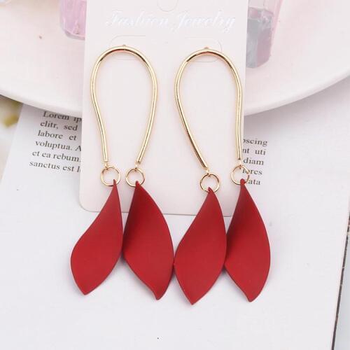 2020 Big Earrings Red Green Gold Pendant Earrings Irregular Metal Tassel Long Vintage Bohemian Geometric Drop Earings for Women