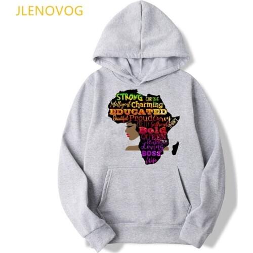 Black girl is beautiful educated magic hoodies women winter plus velvet black lives matter BLM sweatshirts melanin queen clothes