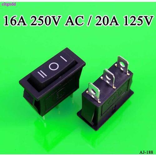 Cltgxdd 5Pcs AC 15A 250V /20A 125V 3 Pin SPDT KCD3 ON-OFF-ON KCD33 Position BLACK Boat Rocker Switch
