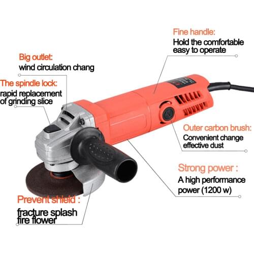 Electric angle grinder 500W adjustable variable speed woodworking angle grinder DIY electric tool electric polishing grinder