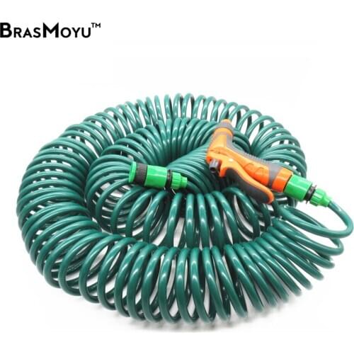 30M (100FT) Retractable Coil Magic Flexible Garden Water Hose For Car Hose Pipe Plastic Hoses garden Watering with Spray Guns