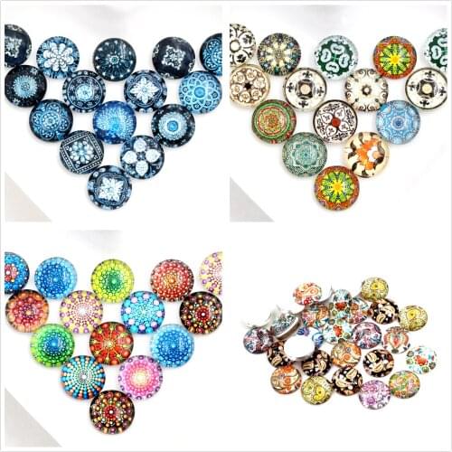 Hot Sale 50pcs 4 Style 12mm New Fashion Mixed Handmade Photo Glass Cabochons Pattern Domed Jewelry Accessories Supplies