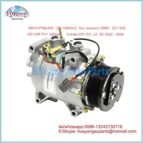 HS-110R HS110R ac compressor for Honda CRV 2 38810-PNB-006 38810PNB006 CO 10663AC 58881 57881 2011242