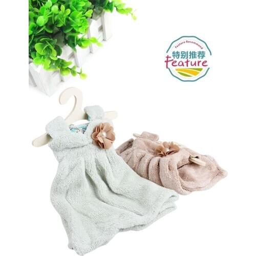 Chinese dress Hand Towel Hanging One-piece Dress Shaped Hand Towel Thicken Absorbent Bathroom/Kitchen