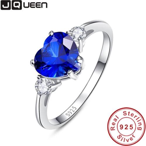 S925 ring Sapphire Jewelry Love Rings 2.25Ct Genuine 925 Sterling Silver Heart Ring Brand Jewelry Classic AAA Quality