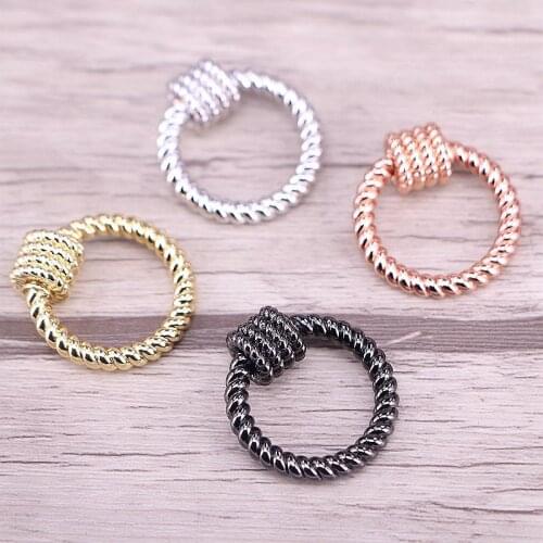 5PCS, Round Ring Shape Clasp, Gold/Rose Gold/Gunmetal/Silver Color Carabiner Clasp, Jewelry Findings