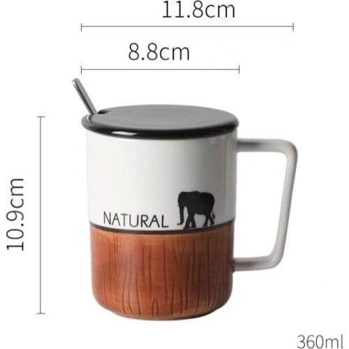 Mugs Tasse Double Paroi Nordic Mug With Lid Spoon Creative Water Cup Ceramic Large Capacity Coffee Tea Drinkware Cups