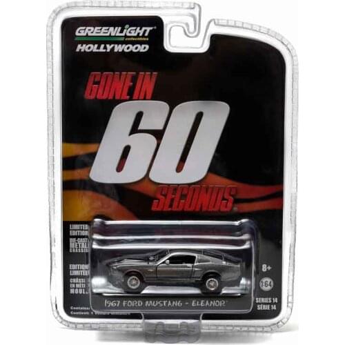 GreenLight 1:64 1967 Custom Ford Mustang Eleanor Hollywood series Gone in60 Seconds Limited car model die-cast metal