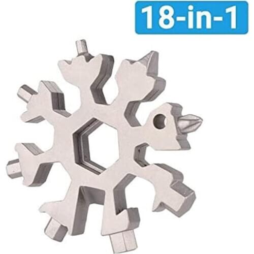 18-in-1 Snowflake Multi Tool Pocket Stainless Steel Multitool Edc Tool Card Hex Wrench Screwdriver Allen Wrench Christmas Gift