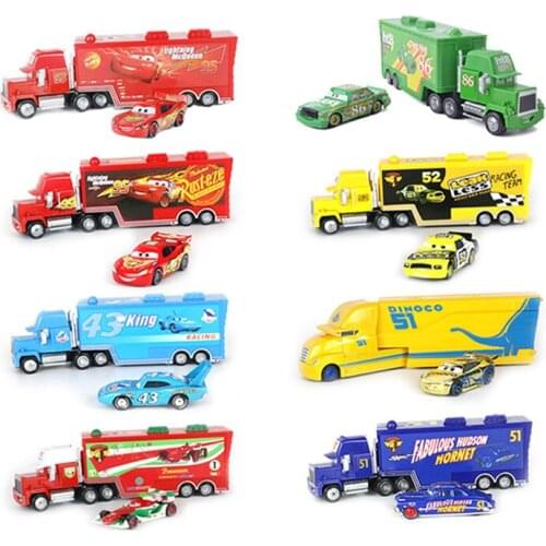 Disney Pixar Cars 2 3 Lightning Mcqueen Cruz Ramirez Mack Uncle 1:55 Diecast Metal Alloy Car Model For ChildS Gift