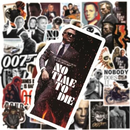 10/50Pcs/Lot DIY Waterproof PVC British legend James Bond 007 Stickers for Car Laptop PVC Bicycle Decal Toy Graffiti Stickers