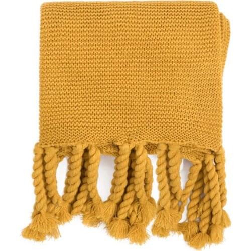 Simple Solid Color Knitted All Seasons Fashion Home Bed Comforter Blanket Breathable Soft Manta Furniture Covering Drop Shopping