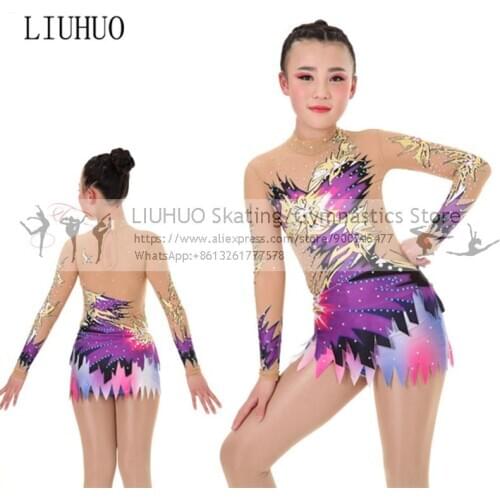 Rhythmic Leotards Dress Women girls Skating dress performance wear Professional Ballroom Ballet Child Dance leotards
