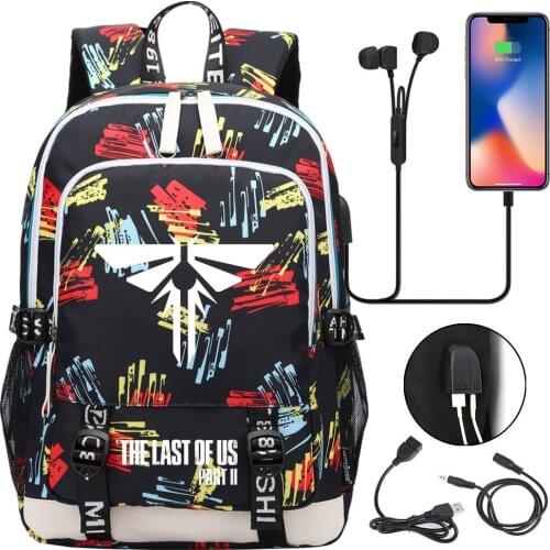 The Last of Us Part 2 School Bags Students USB Charging Laptop Backpack Women Men Travel Bags Kids Teenager College Backpack