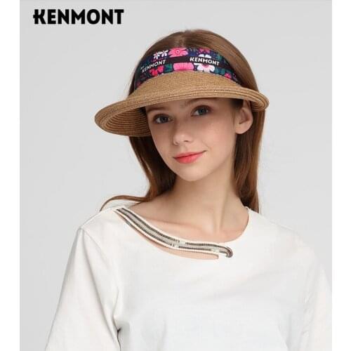 Kamon hollow top hair hoop sunscreen sun hat female summer anti-ultraviolet big head circumference sun hat beach straw hat