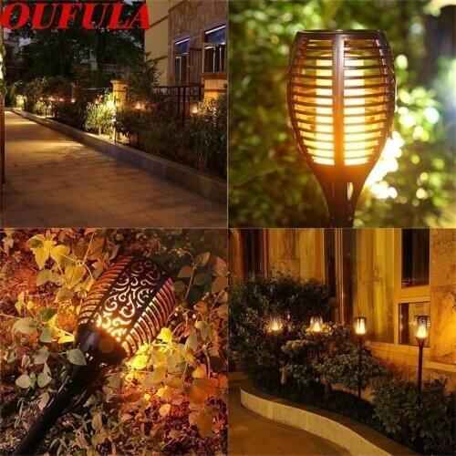 Solar Flame Lawn Light Torch Light Waterproof Outdoor Garden Control Induction Landscape Lights IP65 96 LEDS